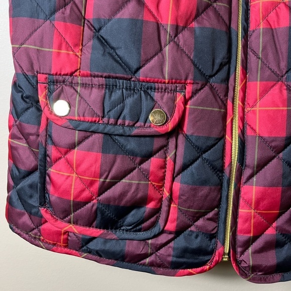 St John’s Bay Buffalo Plaid Festive Holiday Quilted Outdoor Vest Size Small - Picture 7 of 11